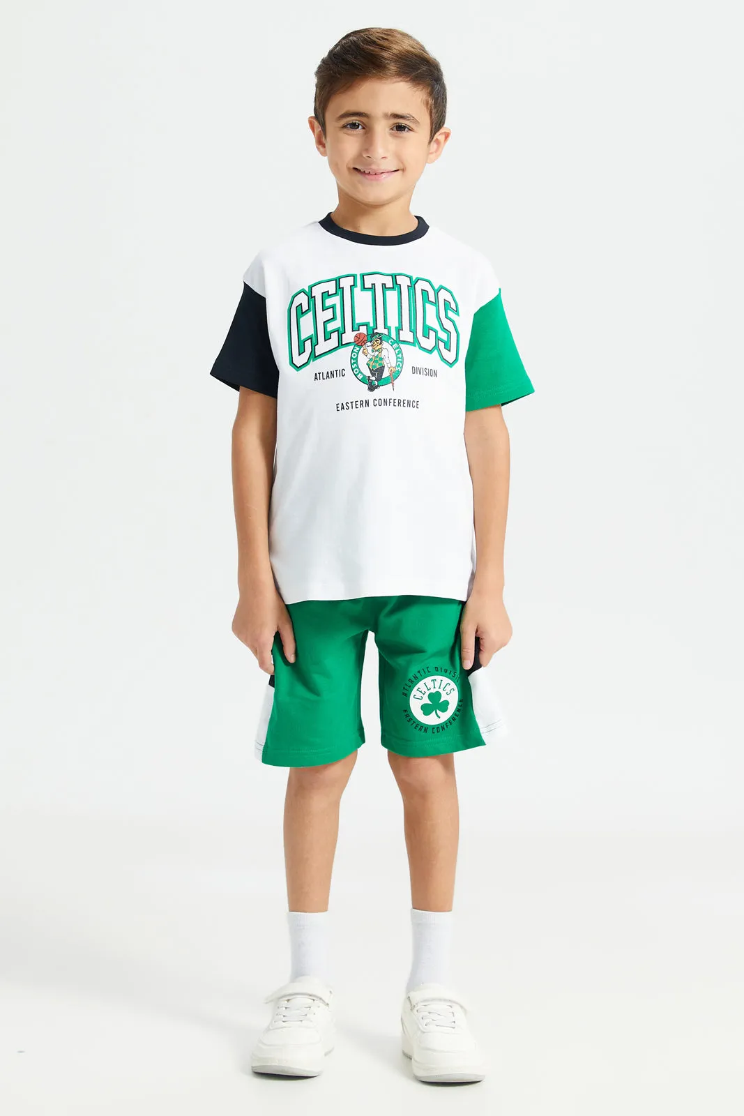 Boys White And Green Nba Celtics T-Shirt sold by Redtag product image thumbnail 2