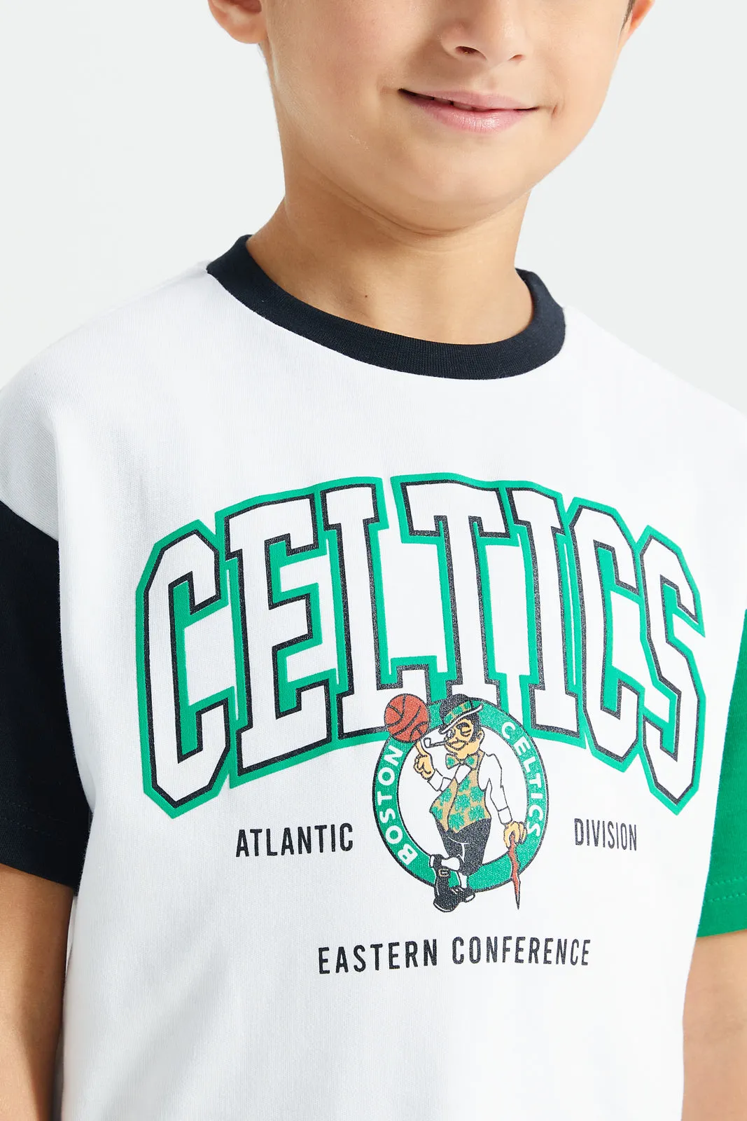 Boys White And Green Nba Celtics T-Shirt sold by Redtag product image thumbnail 4