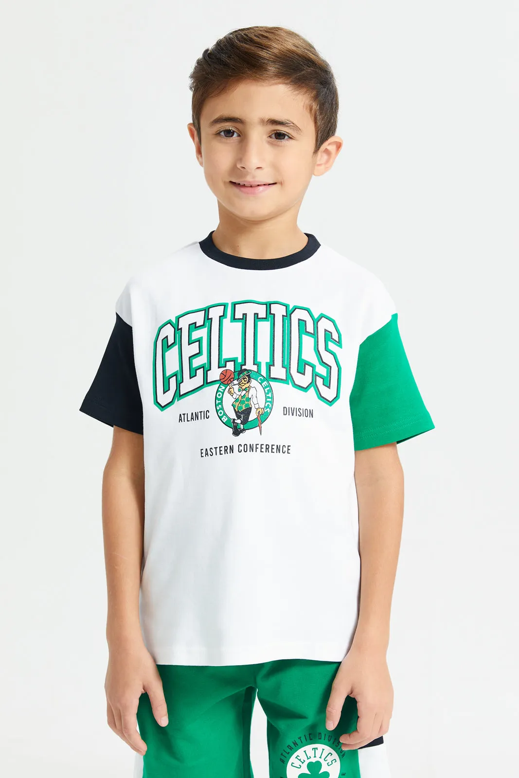 Boys White And Green Nba Celtics T-Shirt sold by Redtag