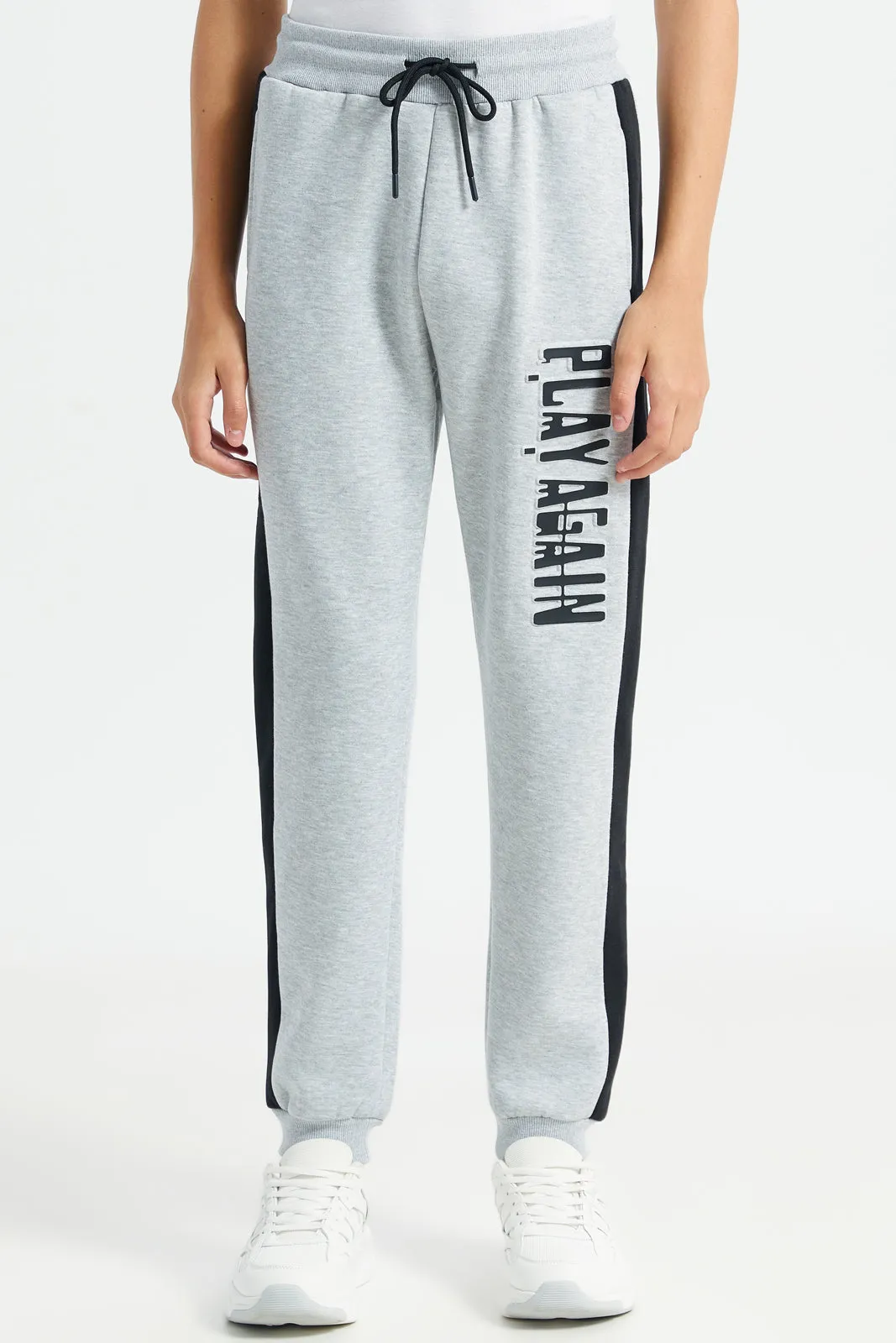 Senior Boys Grey Embossed Jogger Set (2 Piece) sold by Redtag product image thumbnail 3