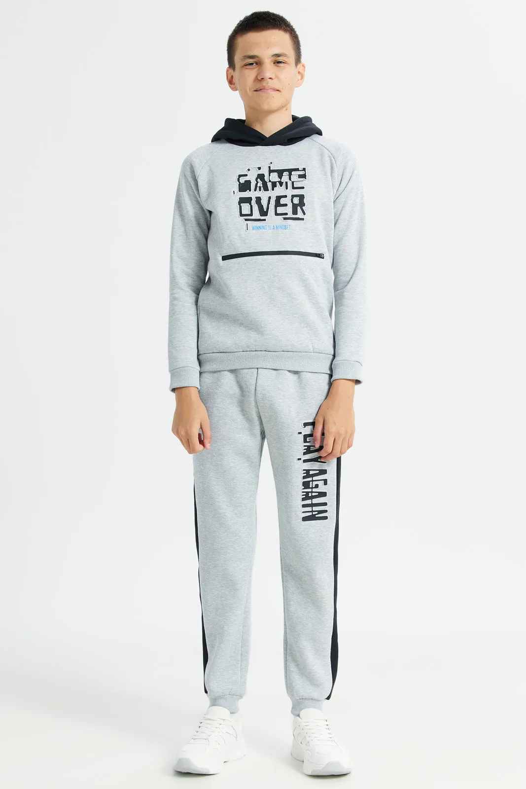 Senior Boys Grey Embossed Jogger Set (2 Piece) sold by Redtag