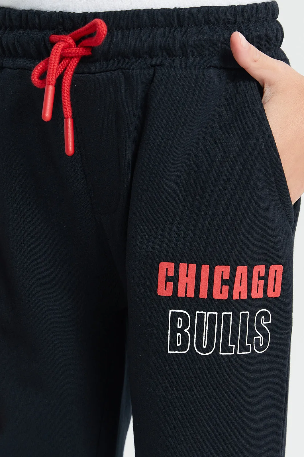 Boys Black Chicago Bulls Printed Track Pants sold by Redtag product image thumbnail 4