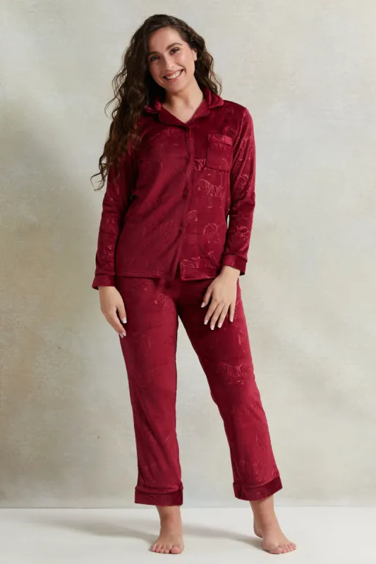 Women Red Velvet Classic Fashion Pajama Set (2 Piece) sold by Redtag