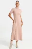 Women Pink High-Neck Ribbed Dress sold by Redtag