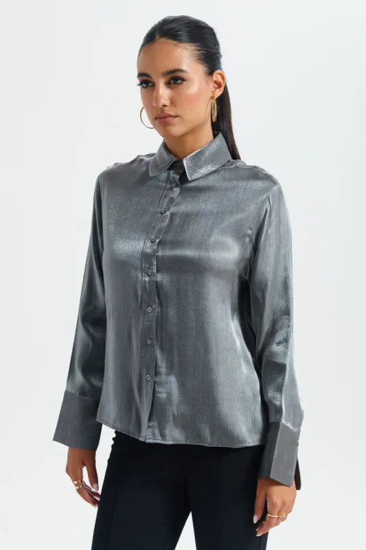 Women Silver Shimmer Blouse sold by Redtag