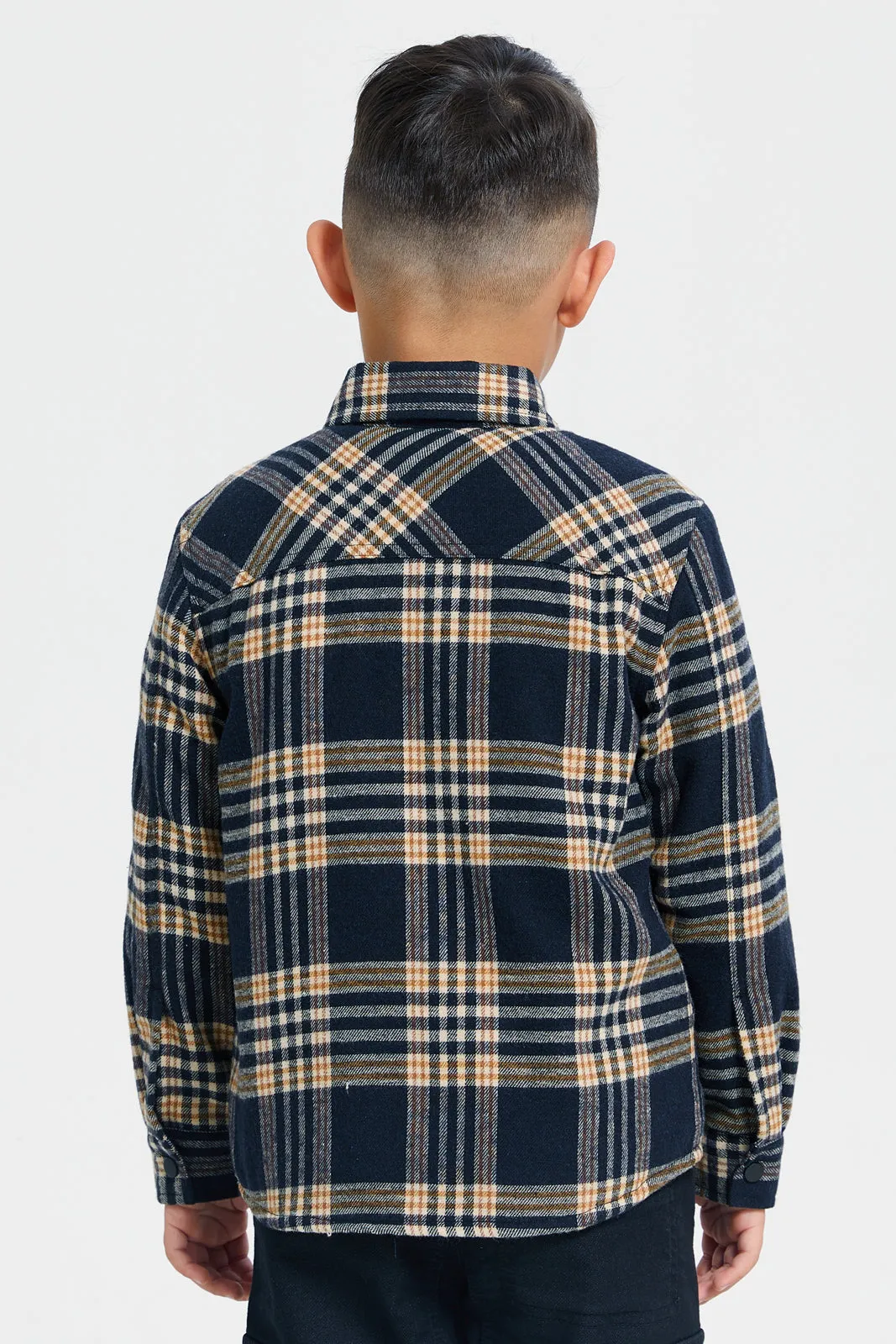 Boys Assorted Check Sherpa Lining Long Sleeve Shirt sold by Redtag product image thumbnail 3
