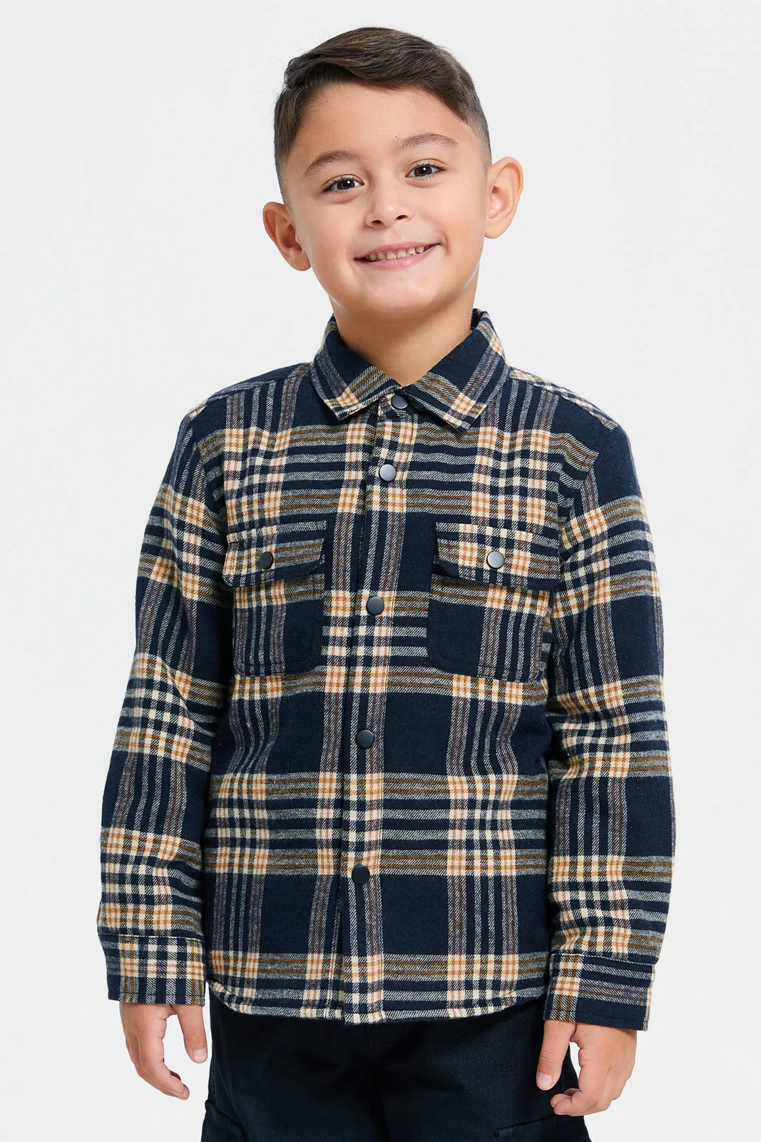 Boys Assorted Check Sherpa Lining Long Sleeve Shirt sold by Redtag