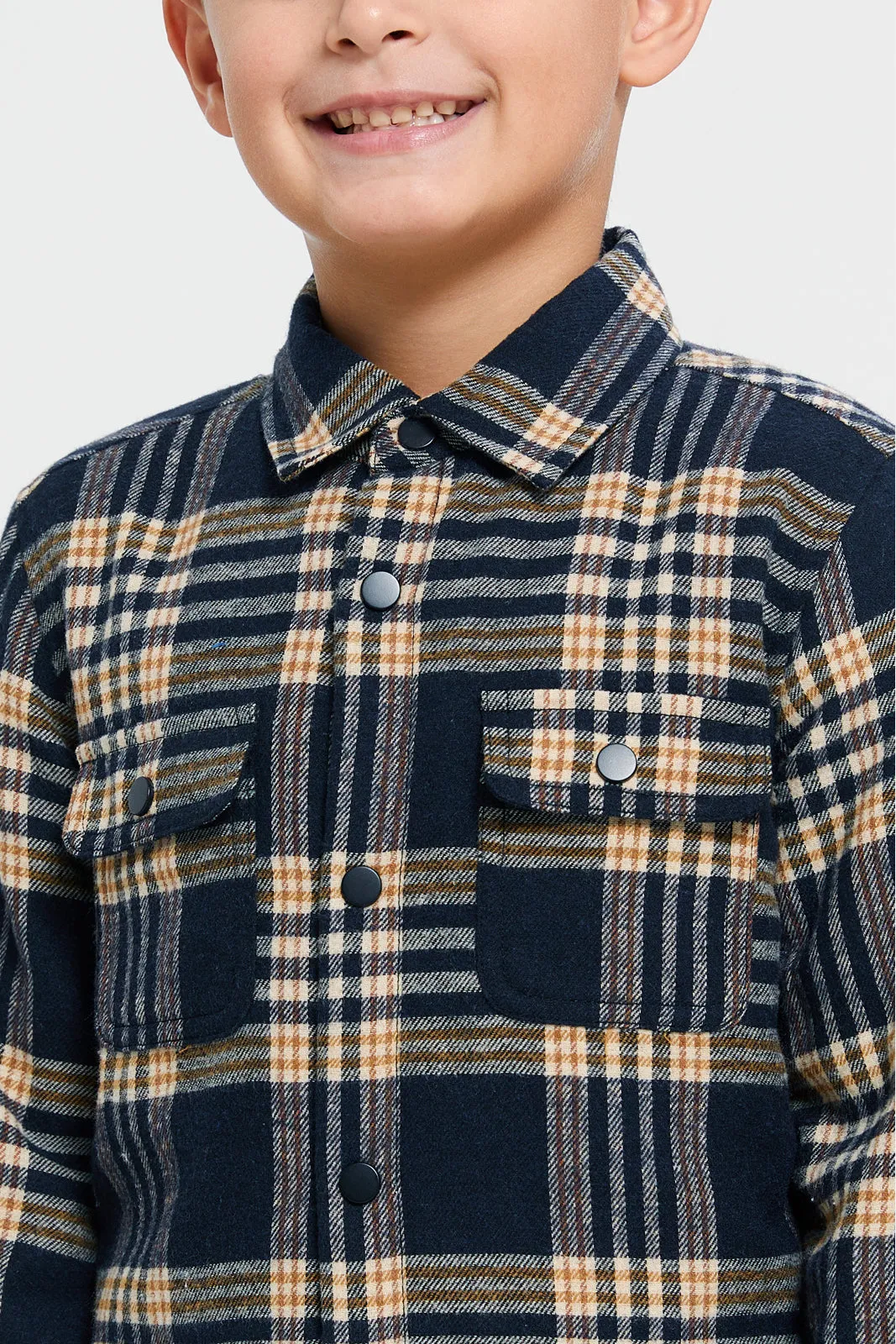 Boys Assorted Check Sherpa Lining Long Sleeve Shirt sold by Redtag product image thumbnail 4