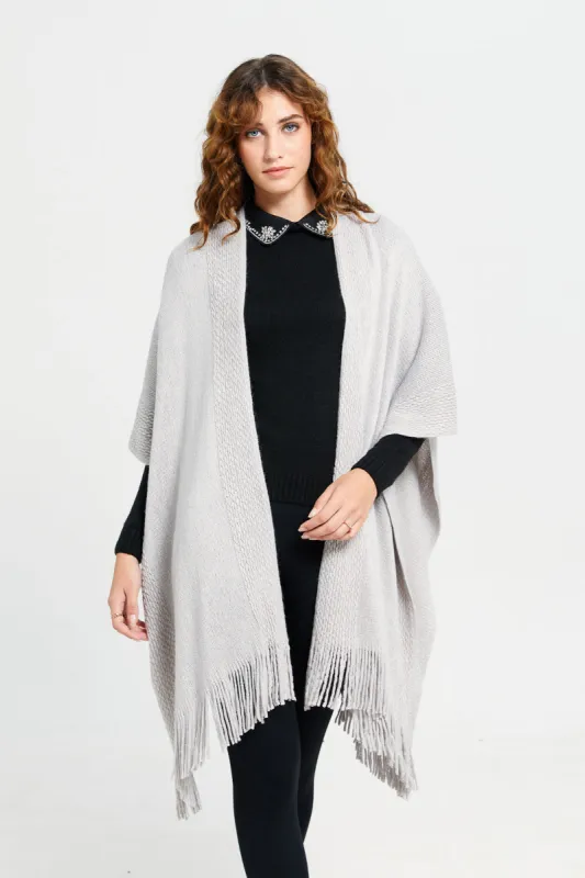 Women Grey Knitted Poncho sold by Redtag