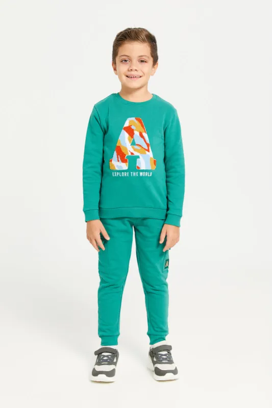 Boys Green Embroidered Jogger Set (2 Piece) sold by Redtag