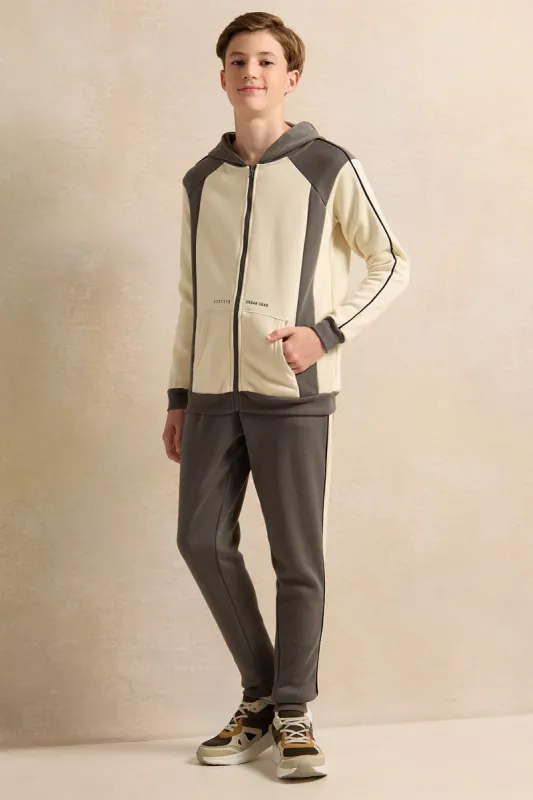 Senior Boys Beige Jog Set (2 Piece) made by Redtag