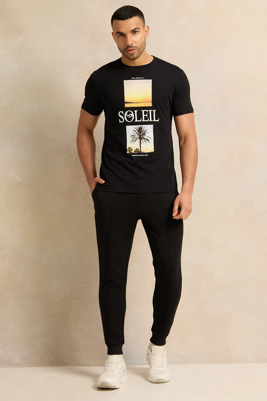 Men Black Jogger Pants sold by Redtag product image thumbnail 2