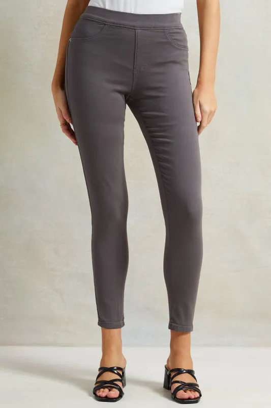 Women Grey Skinny Knit Jegging sold by Redtag