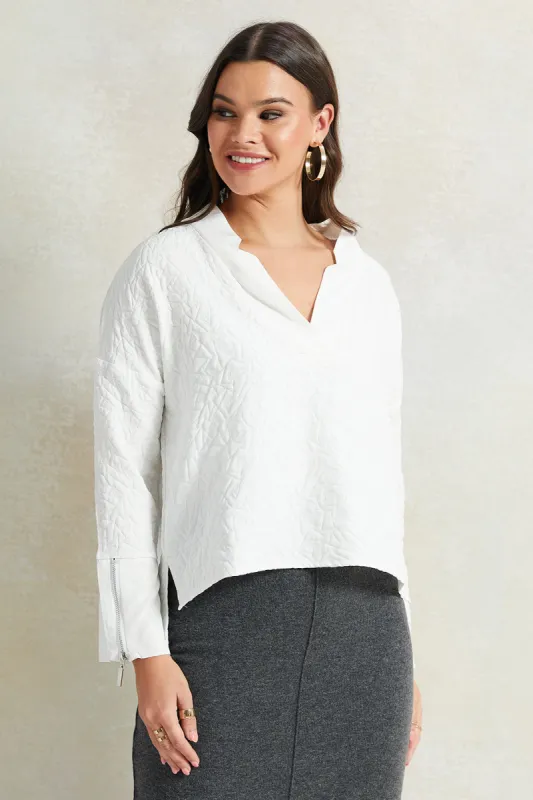 Women Ivory Textured Top sold by Redtag