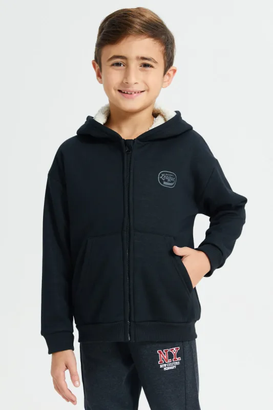 Boys Black Hooded Sweatshirt sold by Redtag