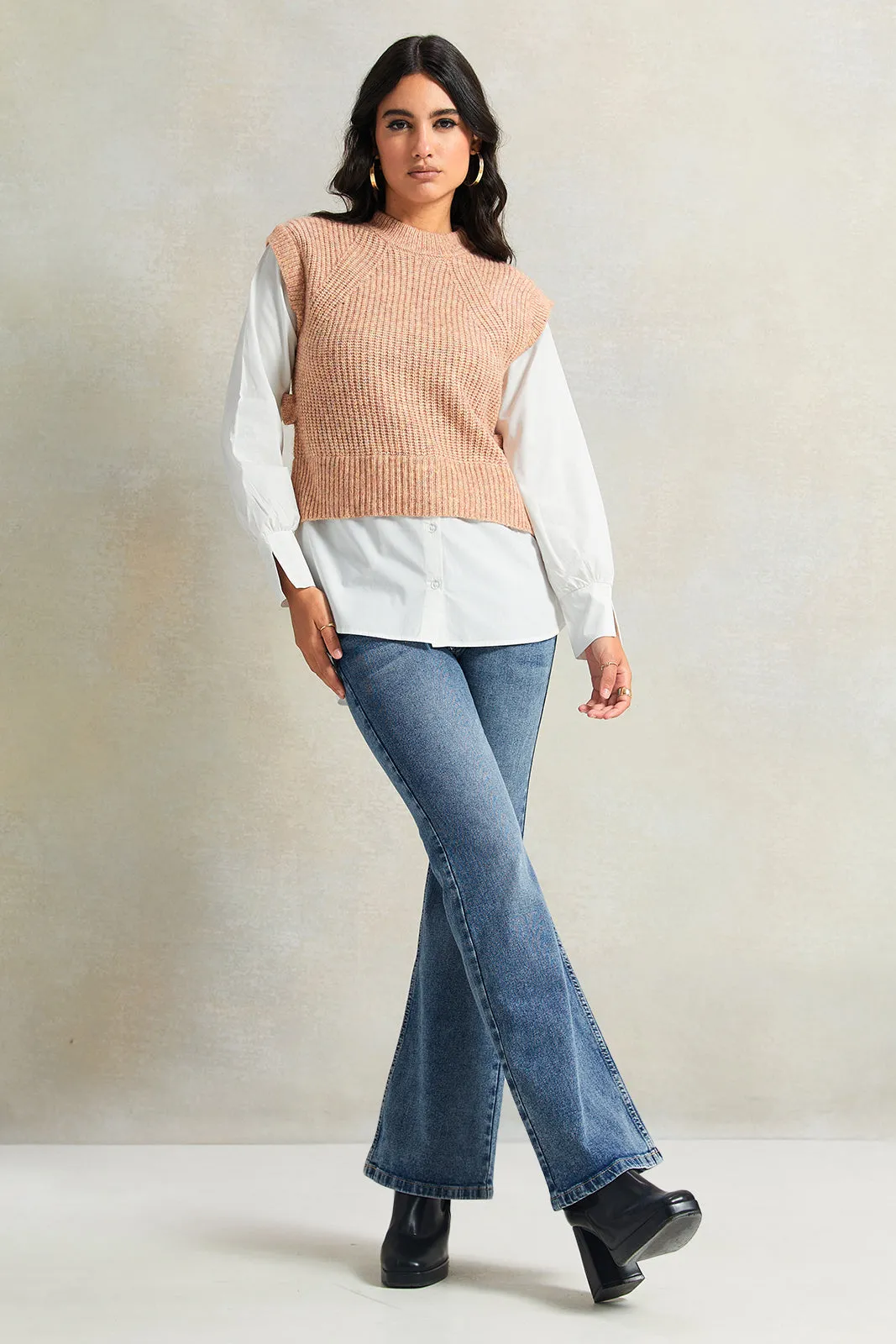 Women Beige And White Woven Twofer sold by Redtag product image thumbnail 2