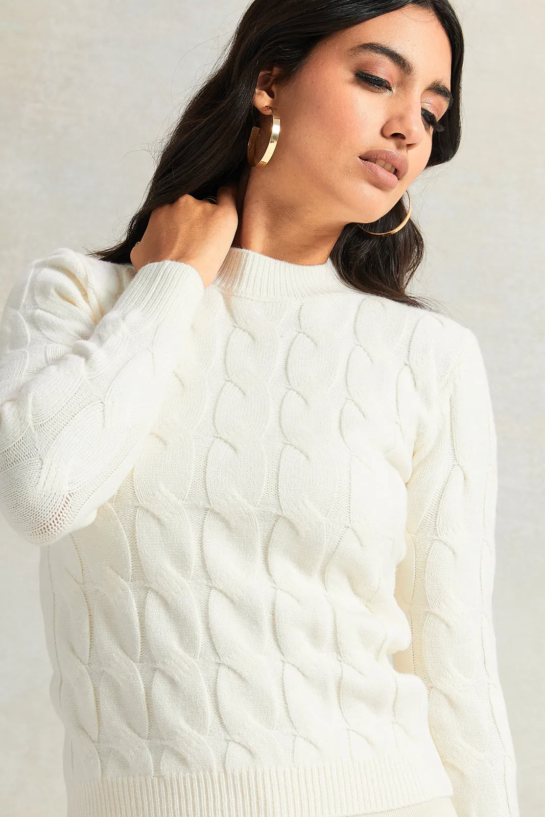 Women Ivory Textured Sweater sold by Redtag product image thumbnail 4