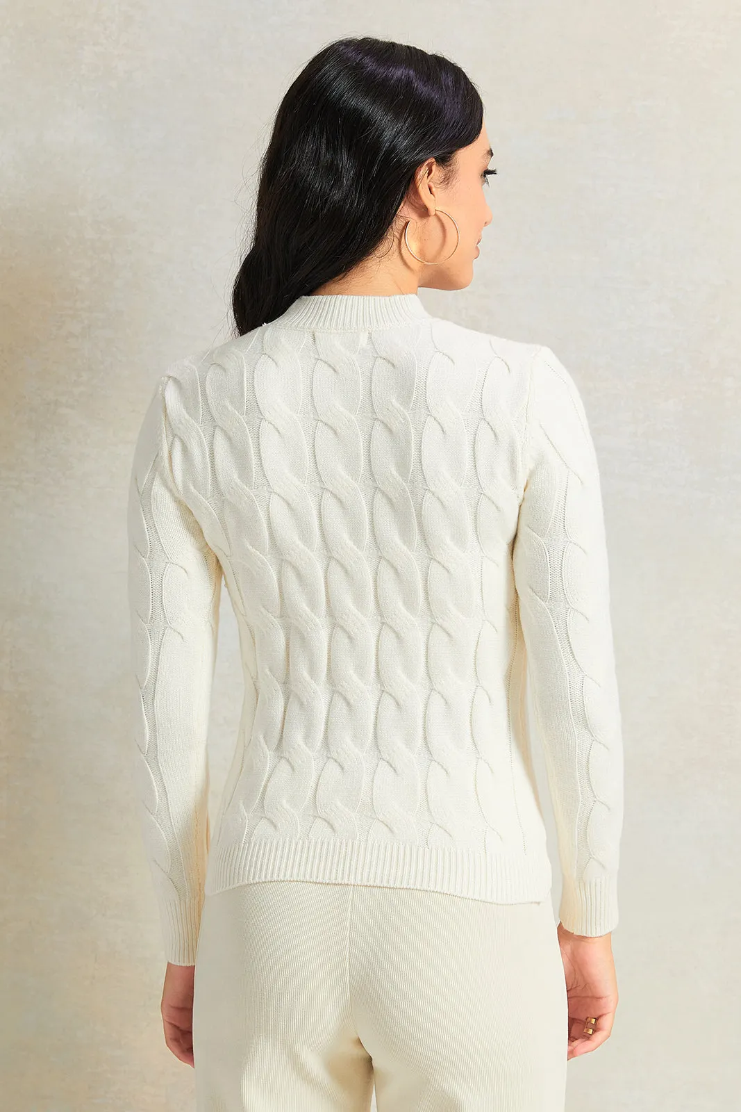 Women Ivory Textured Sweater sold by Redtag product image thumbnail 3
