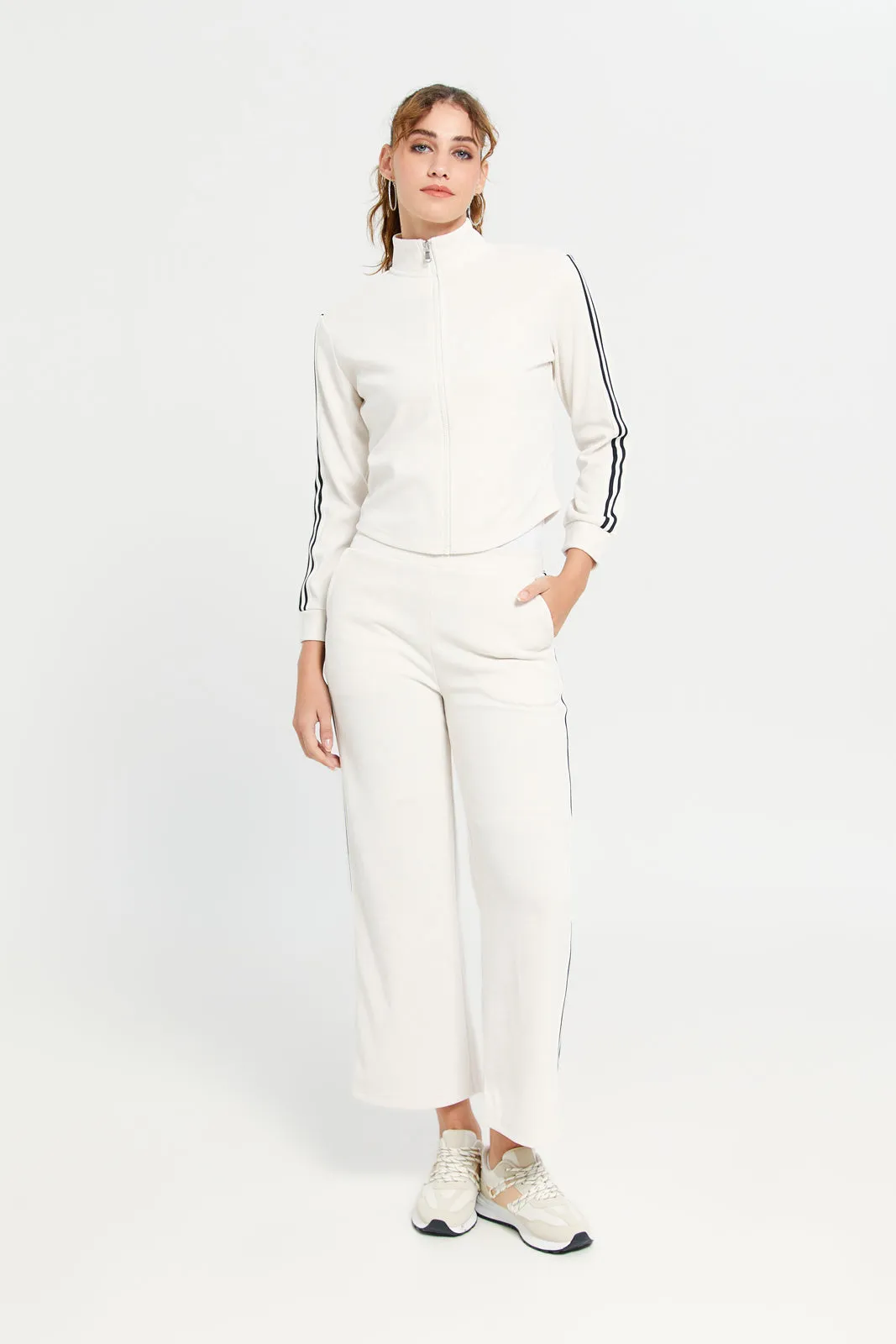 Women Ivory Active Pant With Tape Detailing sold by Redtag product image thumbnail 2