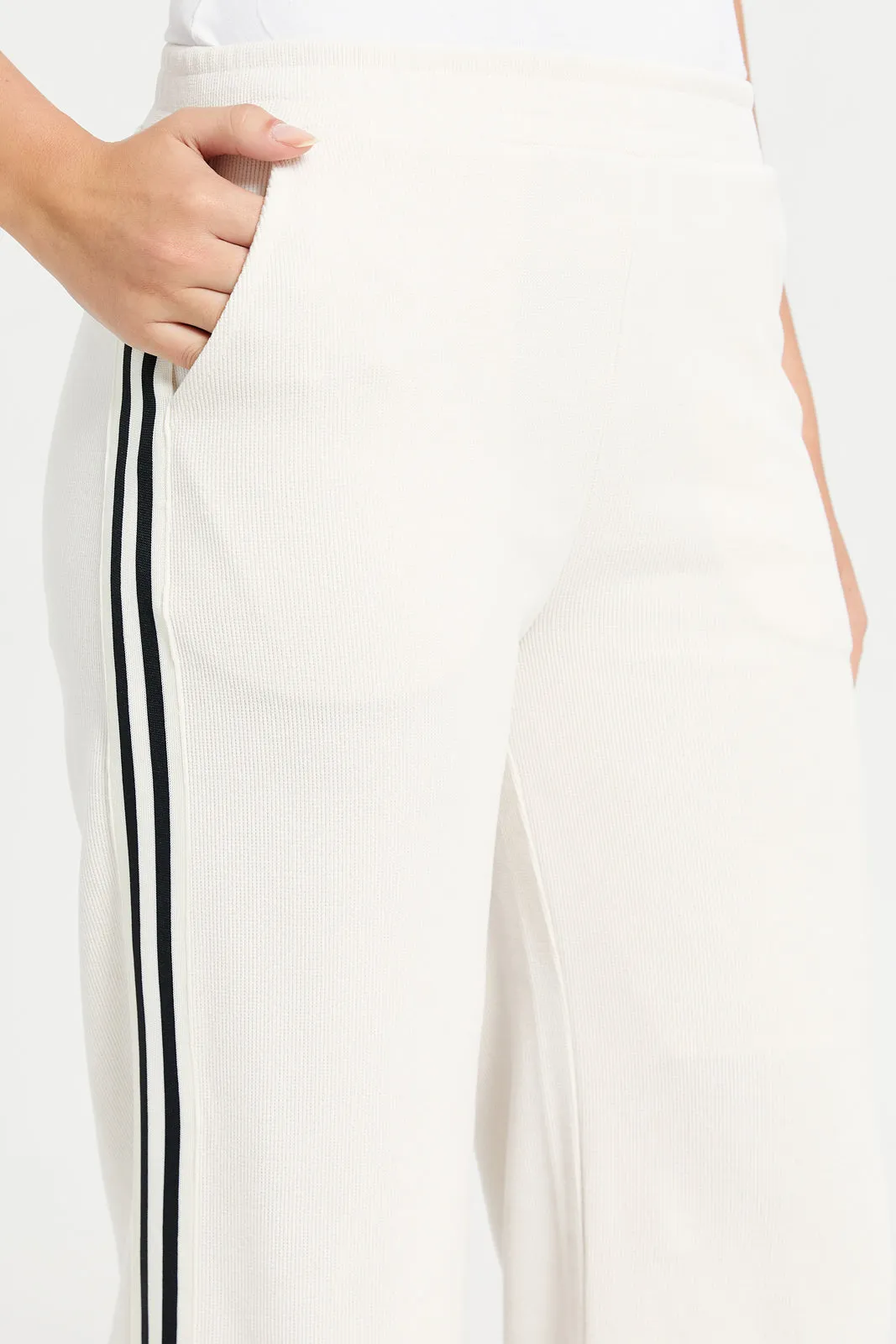 Women Ivory Active Pant With Tape Detailing sold by Redtag product image thumbnail 4