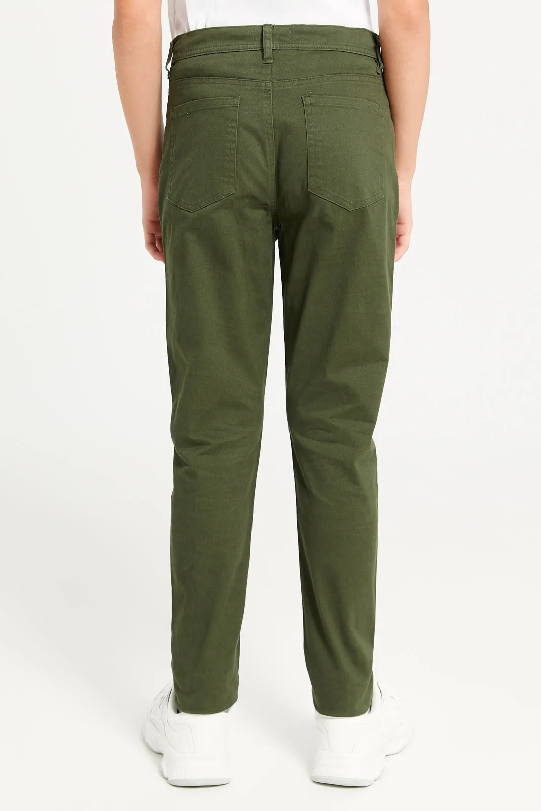 Senior Boys Olive 5 Pocket Table Trousers sold by Redtag product image thumbnail 3