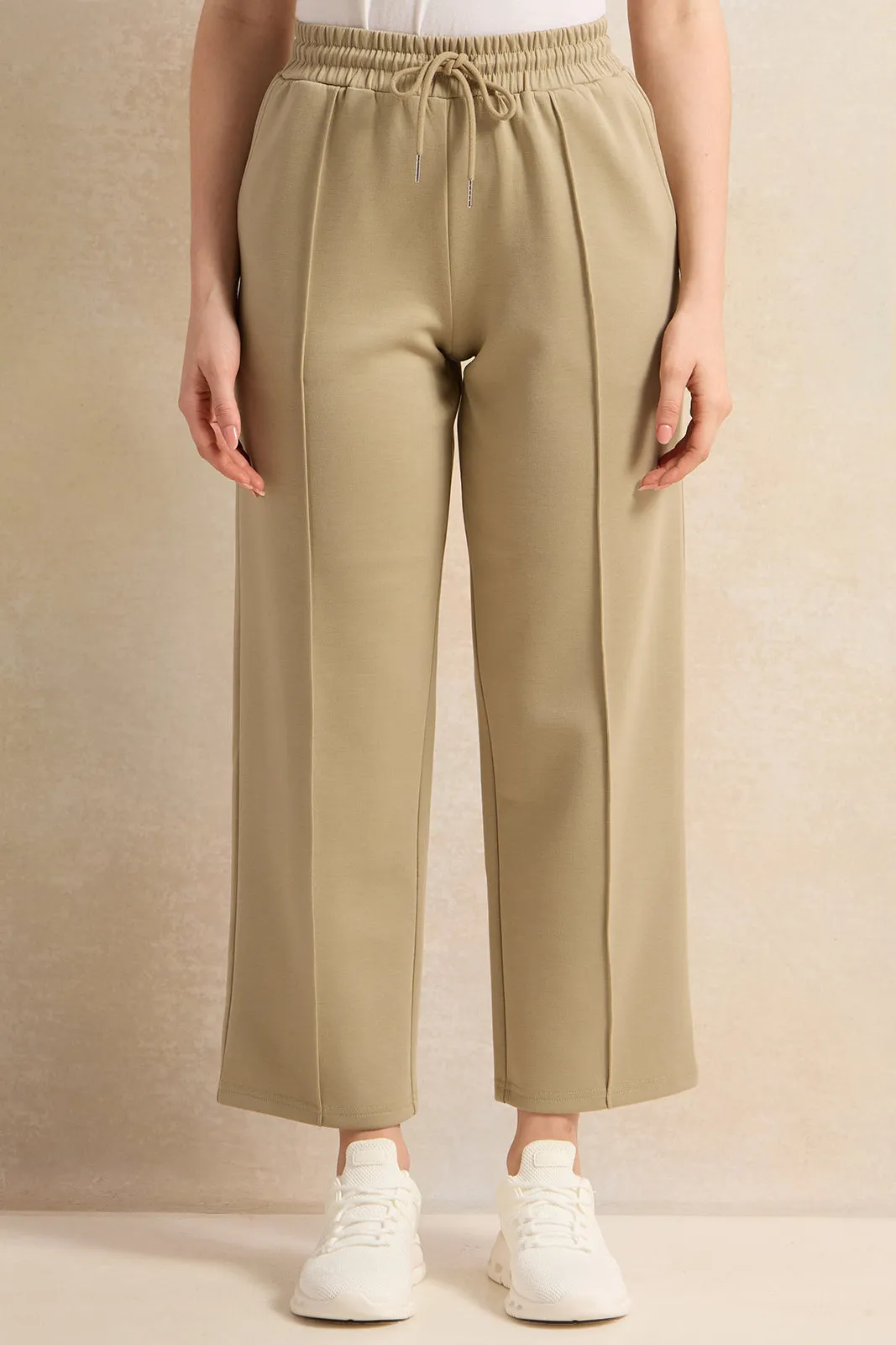 Women Olive Wide Leg Active Pants sold by Redtag