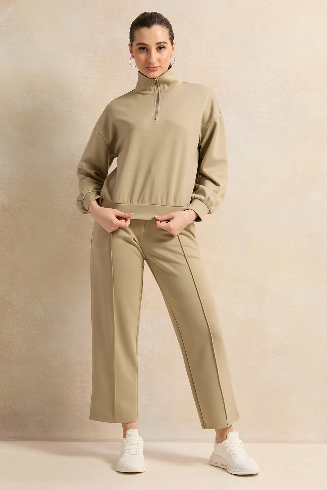 Women Olive Wide Leg Active Pants sold by Redtag product image thumbnail 2