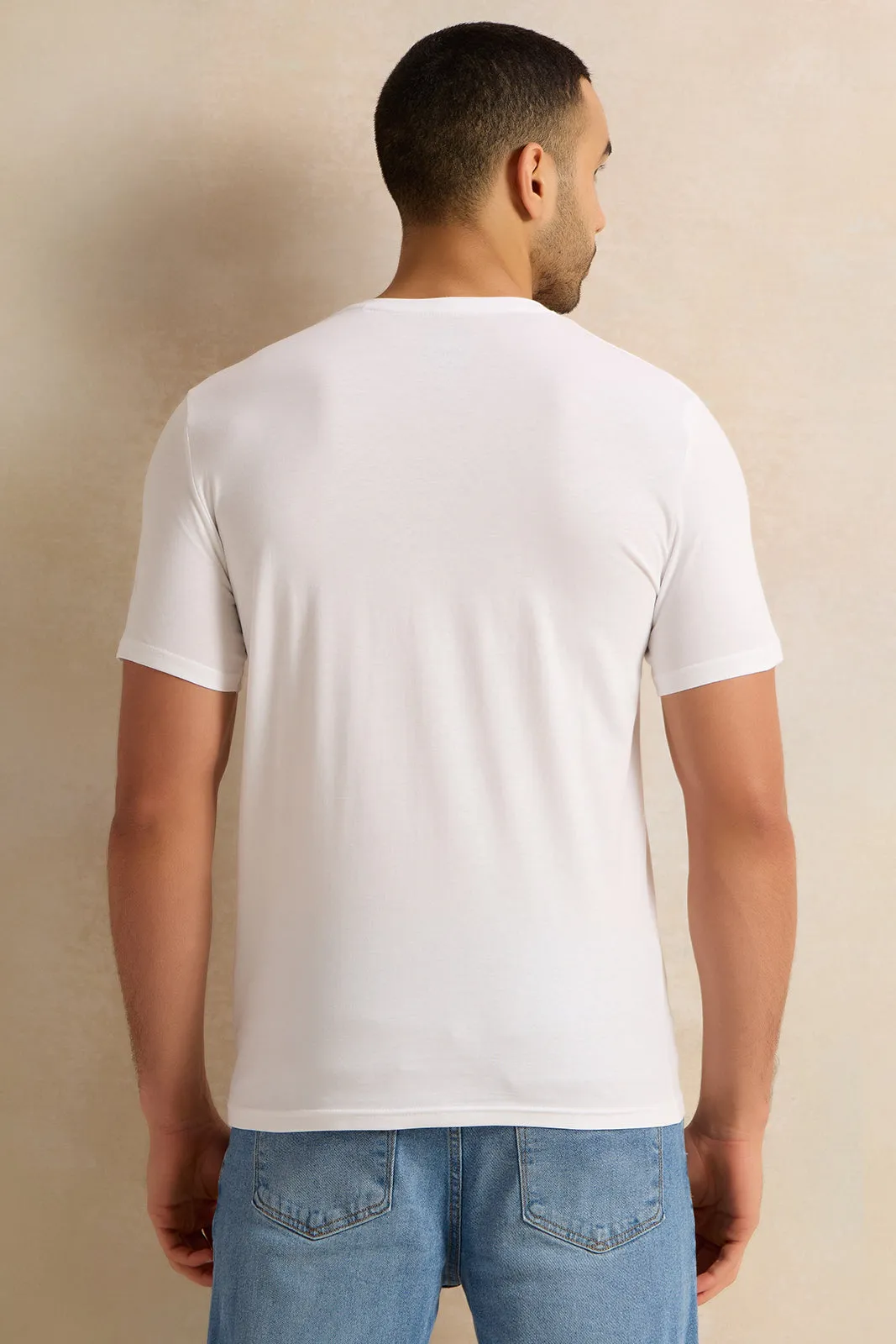 Men White Chicago Print T-Shirt sold by Redtag product image thumbnail 3
