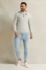 Men White And Grey Polo Collar Knitted Pullover sold by Redtag