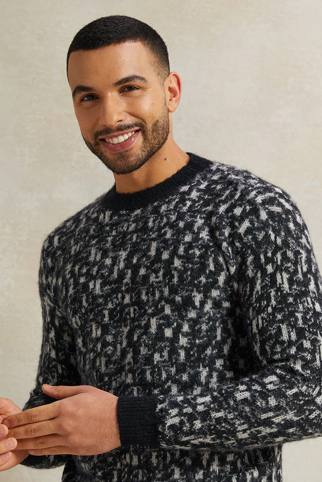 Men Grey Knitted Pullover sold by Redtag product image thumbnail 4
