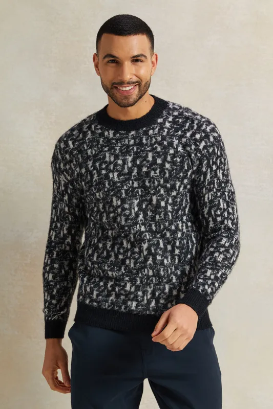 Men Grey Knitted Pullover sold by Redtag