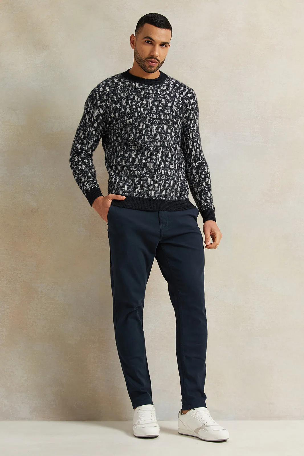 Men Grey Knitted Pullover sold by Redtag product image thumbnail 2