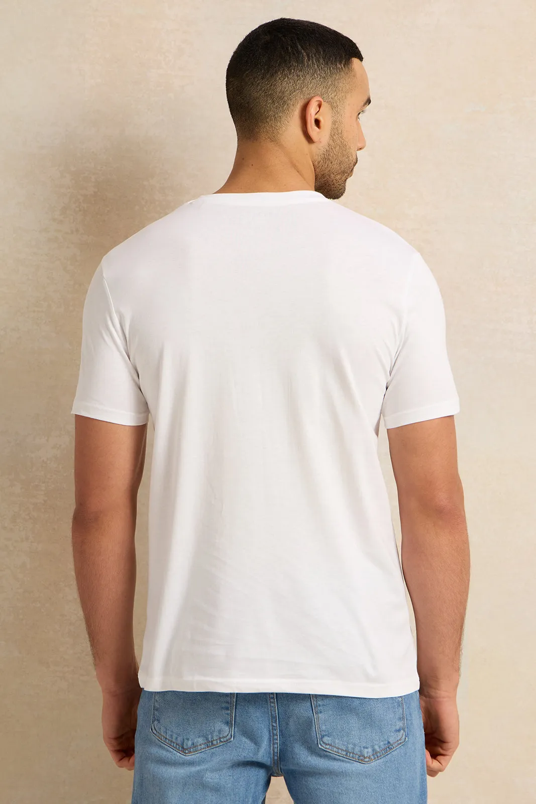 Men White Printed T-Shirt sold by Redtag product image thumbnail 3