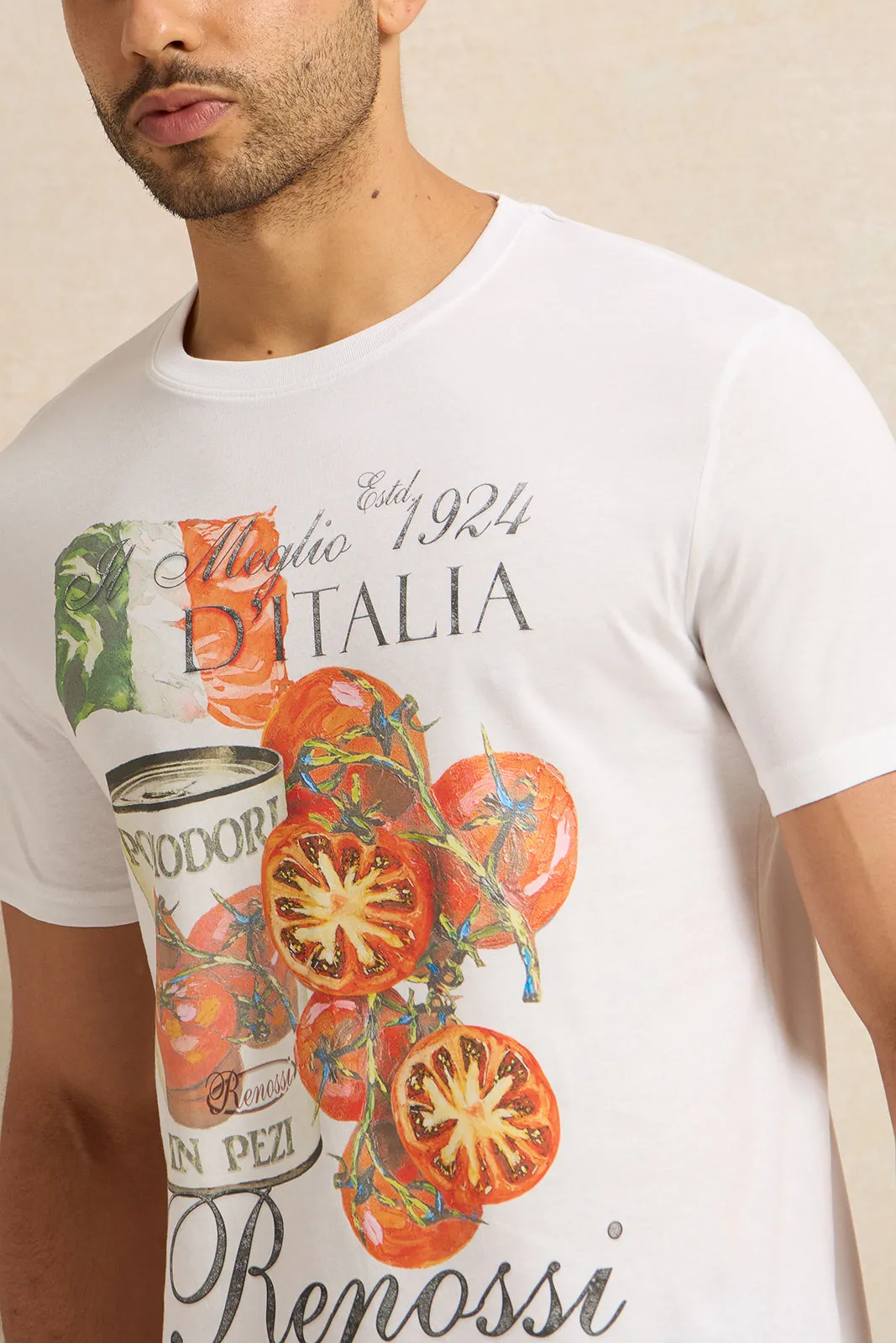 Men White Printed T-Shirt sold by Redtag product image thumbnail 4