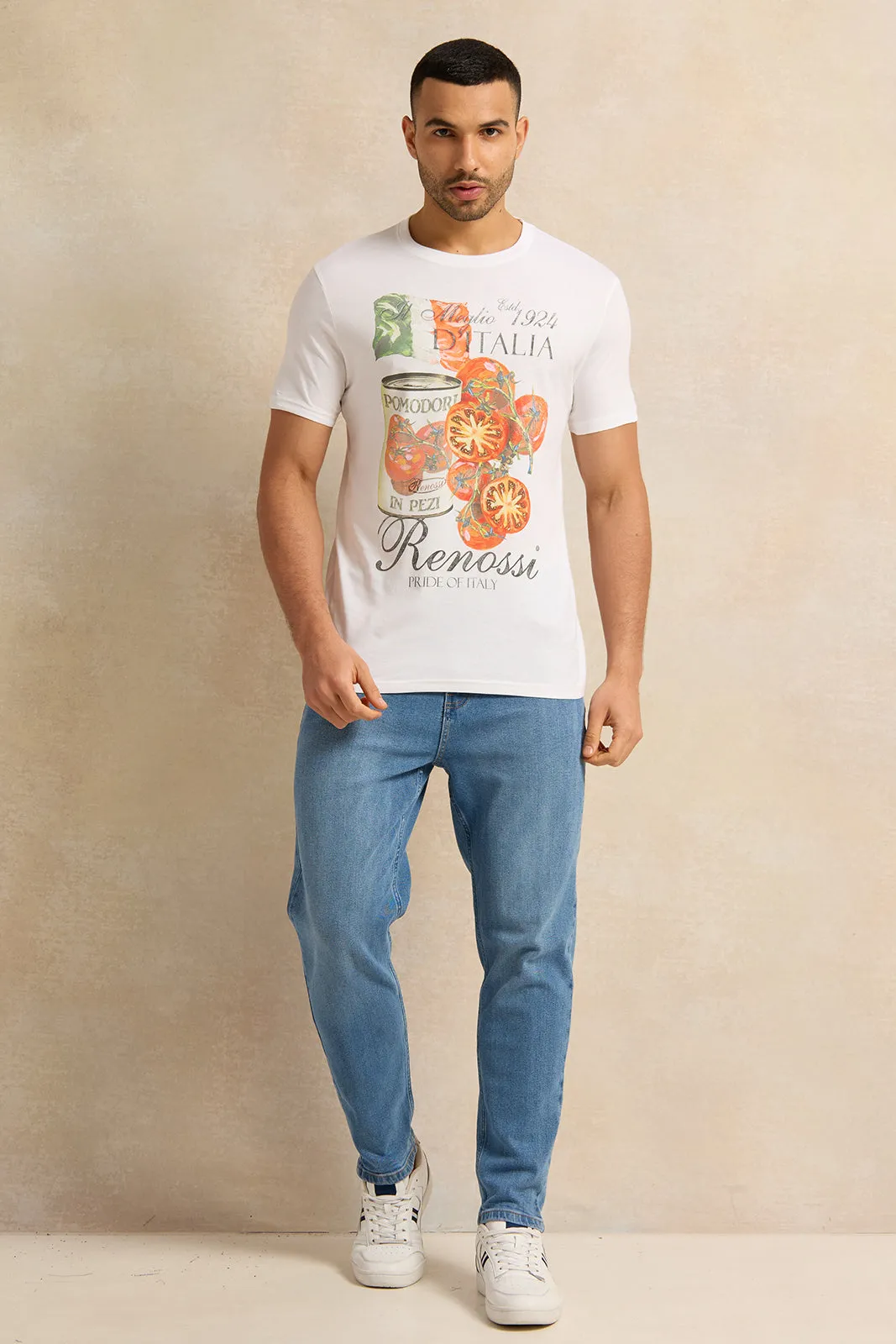 Men White Printed T-Shirt sold by Redtag product image thumbnail 2