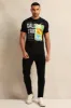 Men Black Printed T-Shirt sold by Redtag
