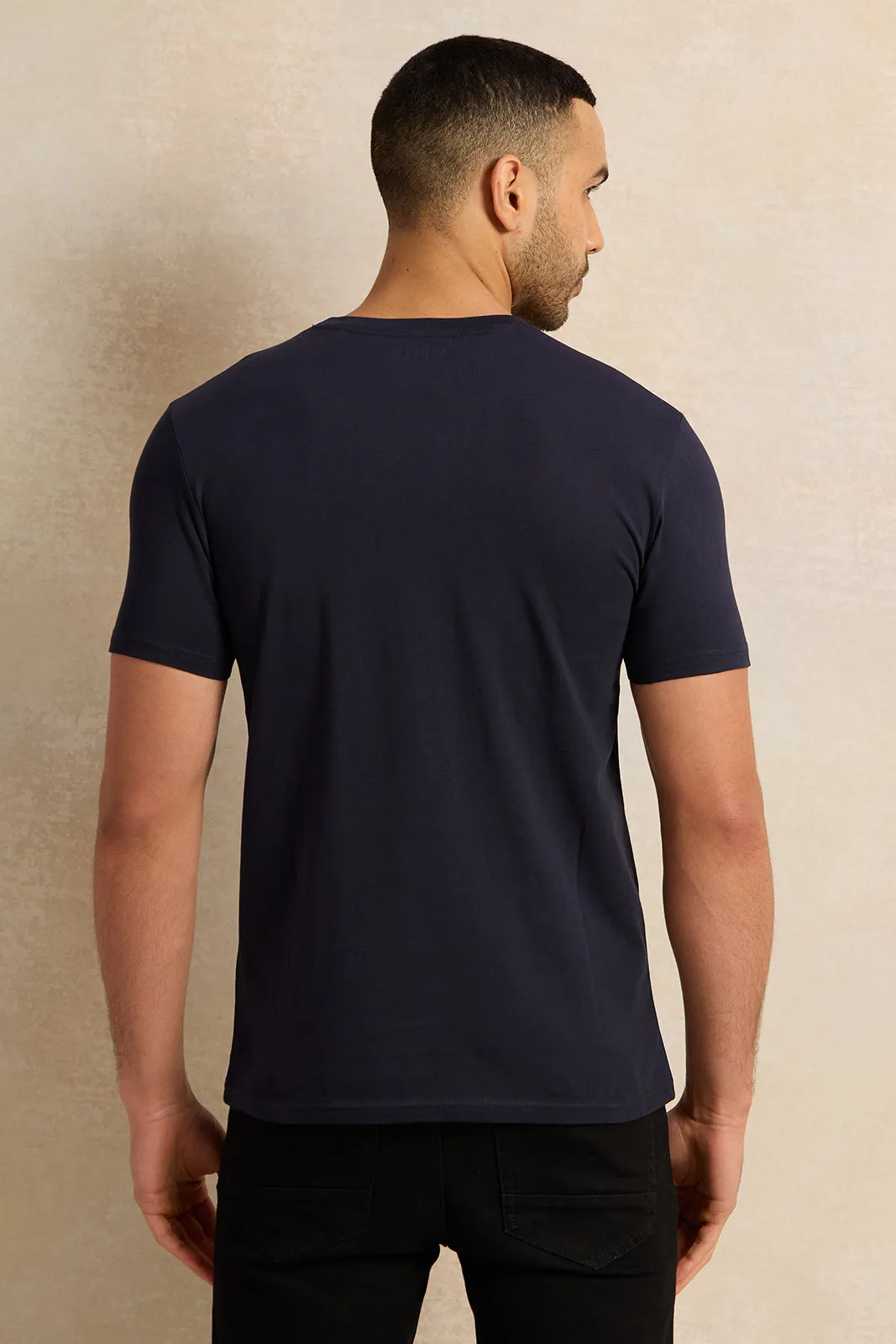 Men Charcoal Printed T-Shirt sold by Redtag product image thumbnail 3