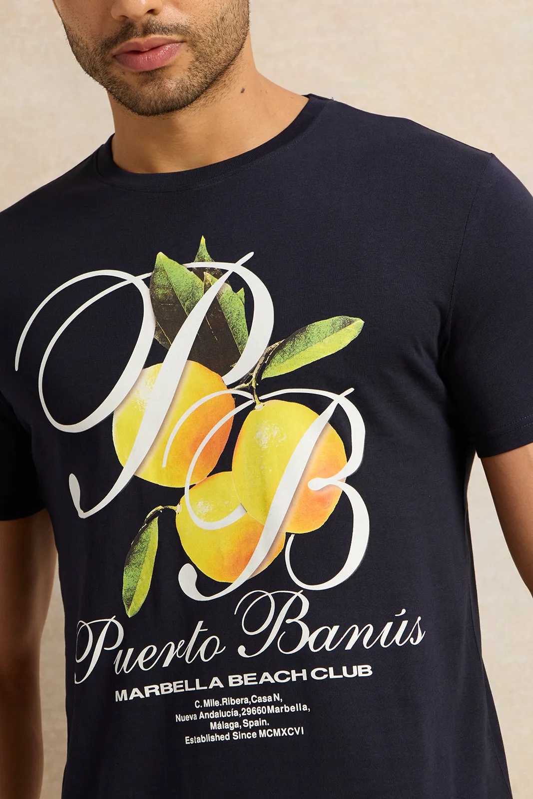 Men Charcoal Printed T-Shirt sold by Redtag product image thumbnail 4