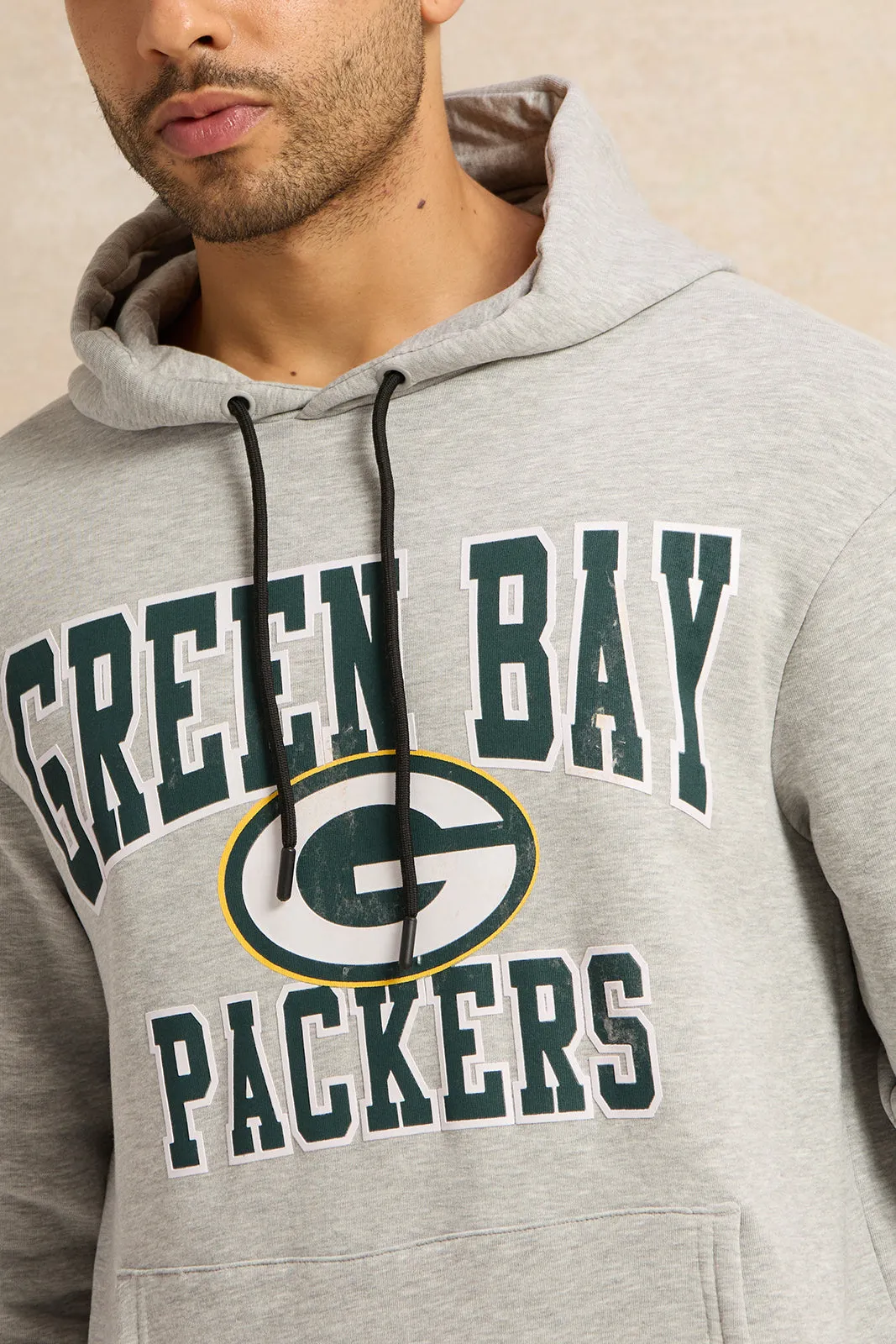 Men Grey Printed Hooded Sweatshirt sold by Redtag product image thumbnail 4