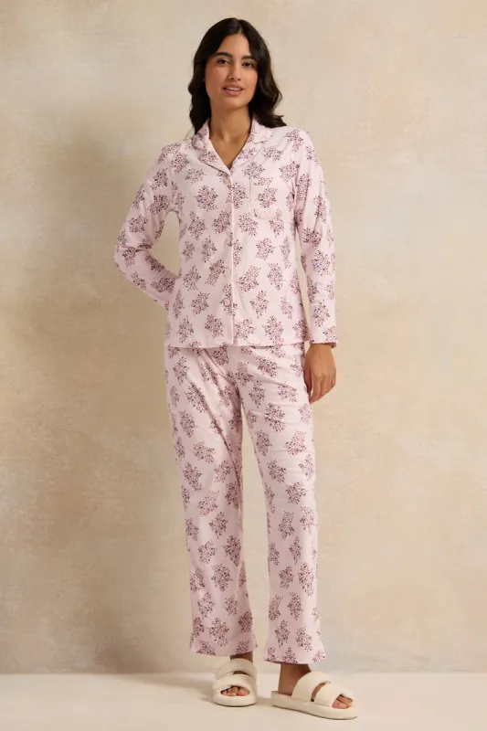 Women Pink Printed Pajama Set (2 Piece) sold by Redtag