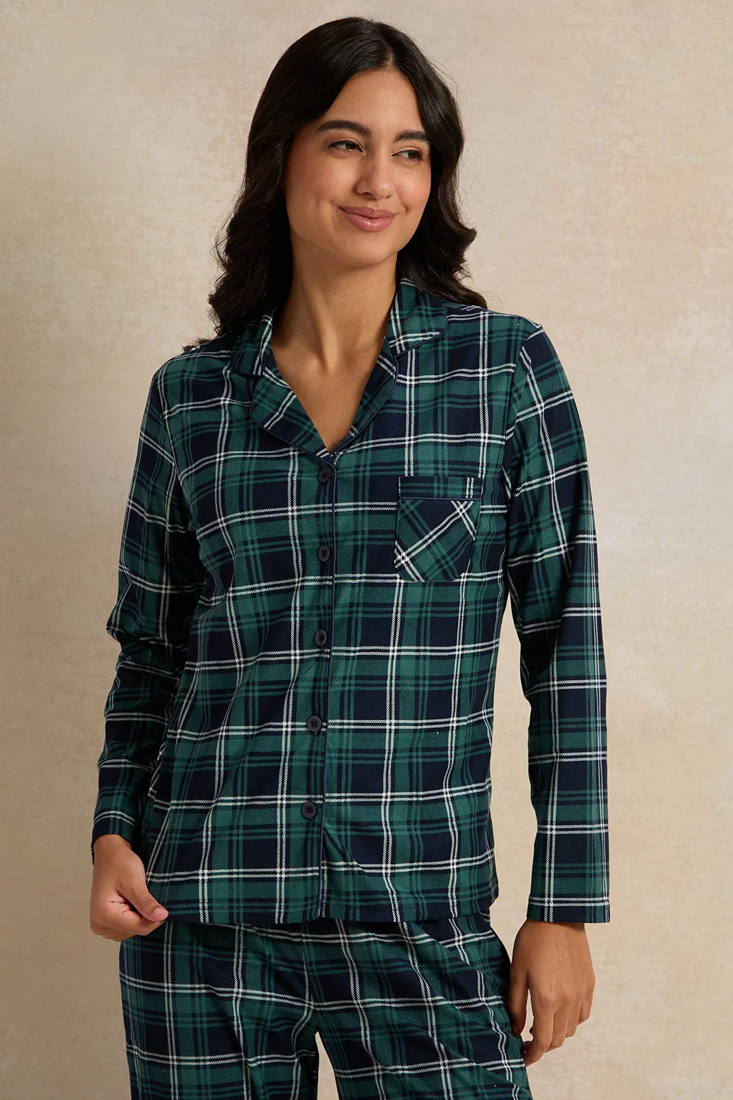Women Green Flannel Table Pyjama Set (2 Piece) sold by Redtag product image thumbnail 2