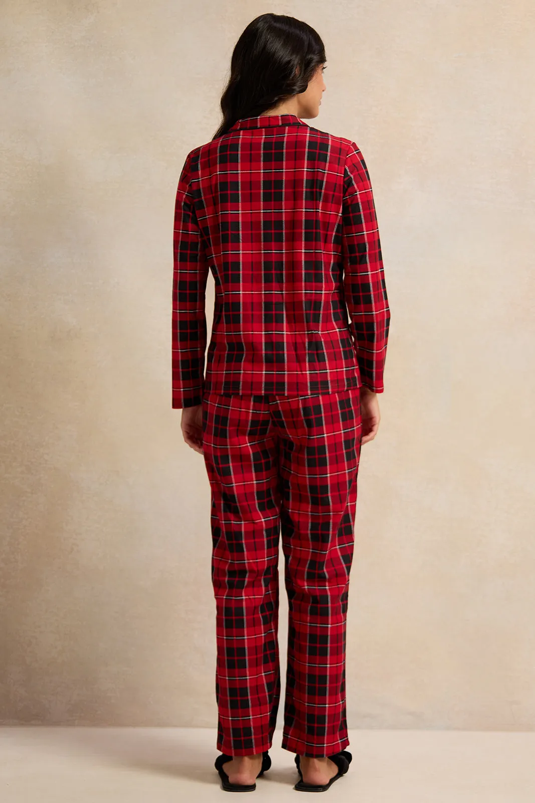 Women Red Flannel Table Pyjama Set (2 Piece) sold by Redtag product image thumbnail 4