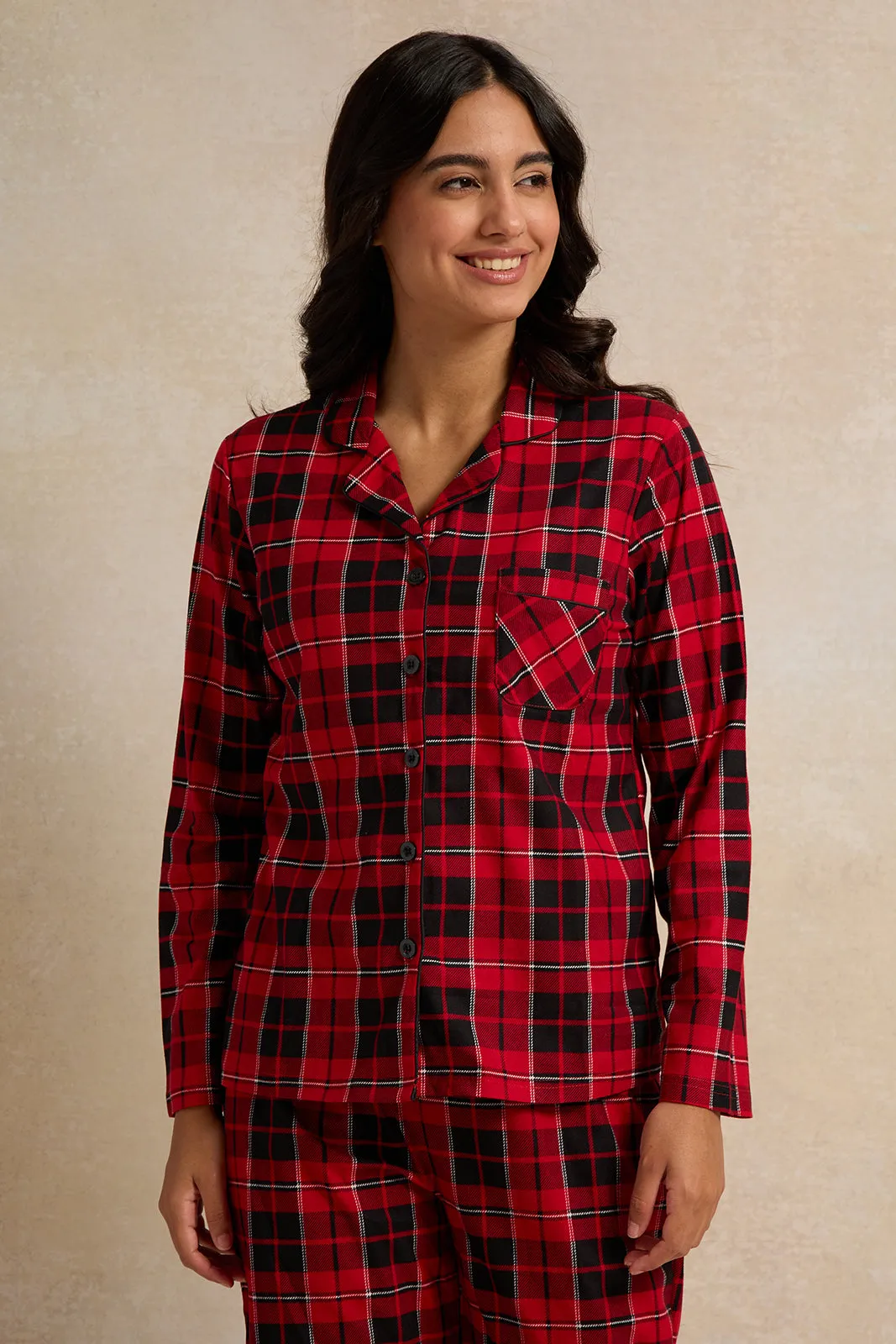 Women Red Flannel Table Pyjama Set (2 Piece) sold by Redtag product image thumbnail 2