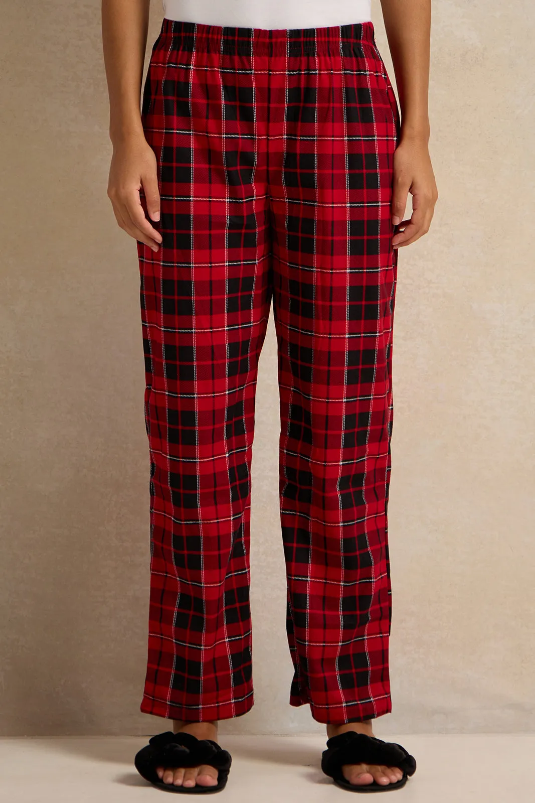Women Red Flannel Table Pyjama Set (2 Piece) sold by Redtag product image thumbnail 3