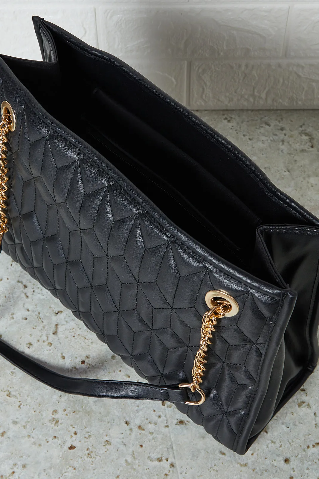 Women Black Quilted Tote Bag sold by Redtag product image thumbnail 4