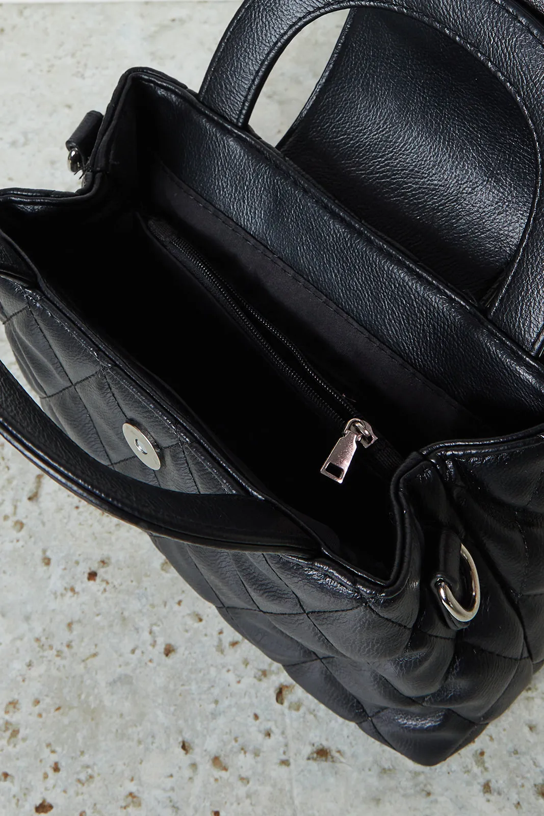 Women Black Quilted Day Bag sold by Redtag product image thumbnail 4