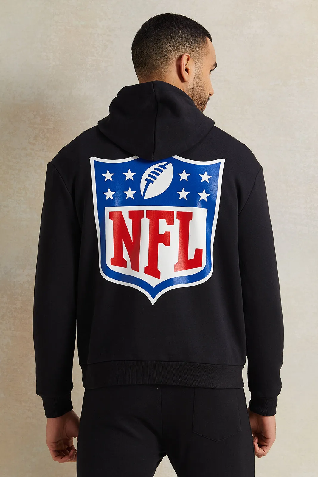 Men Black Hooded Sweatshirt sold by Redtag product image thumbnail 3