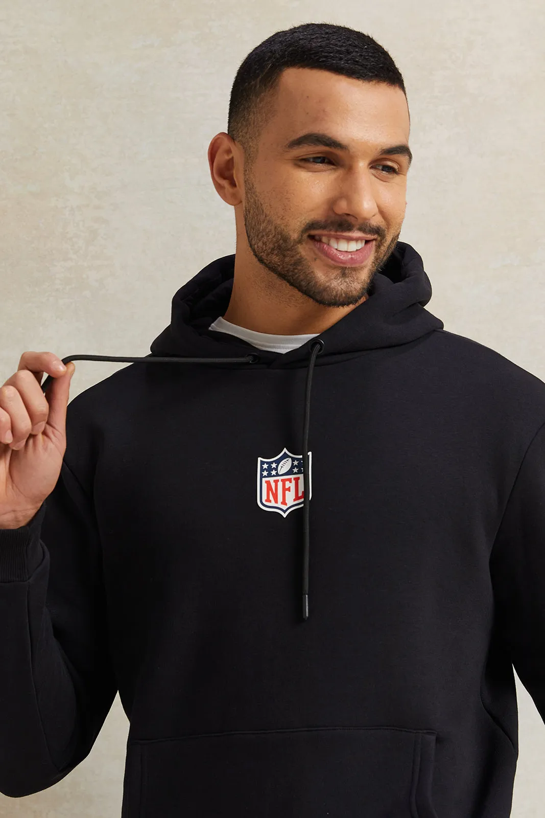 Men Black Hooded Sweatshirt sold by Redtag product image thumbnail 4