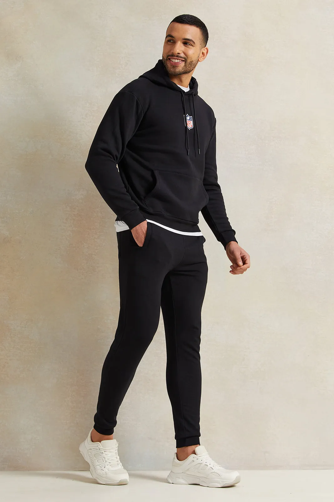 Men Black Hooded Sweatshirt sold by Redtag product image thumbnail 2