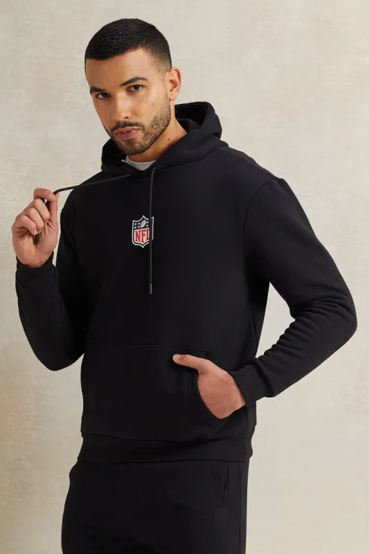 Men Black Hooded Sweatshirt sold by Redtag